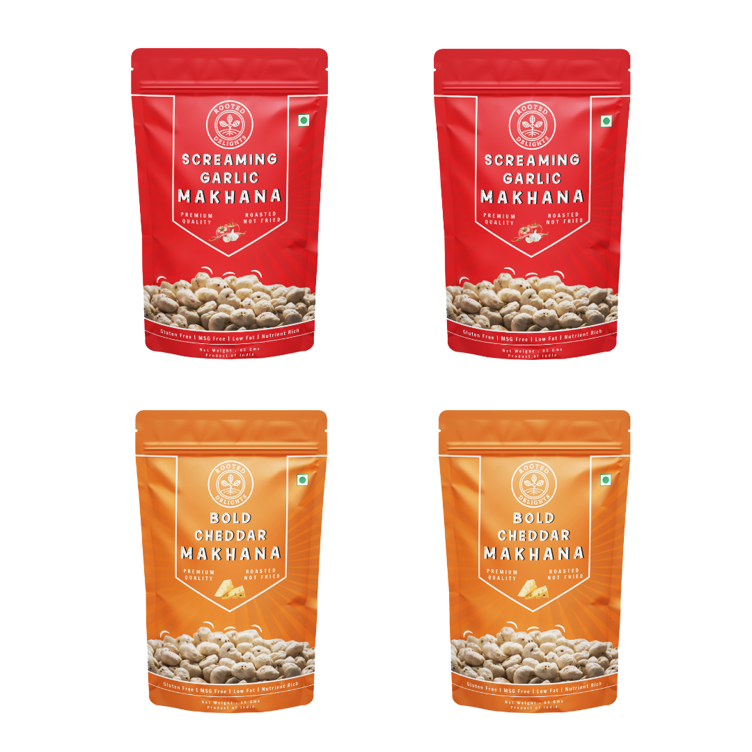 Screaming Garlic & Bold Cheddar Makhana Pack of 4
