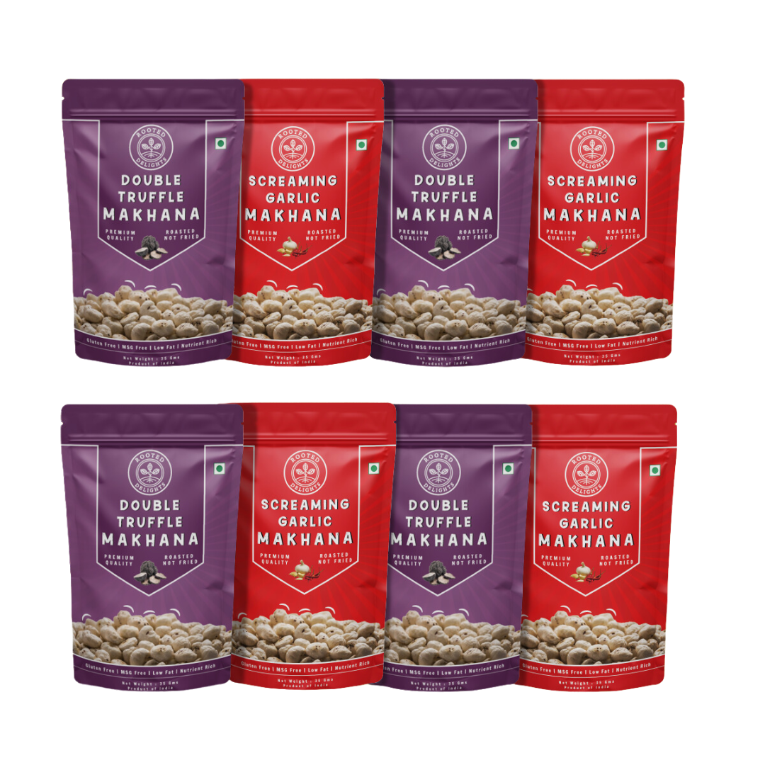 Screaming Garlic & Double Truffle Makhana Pack of 8