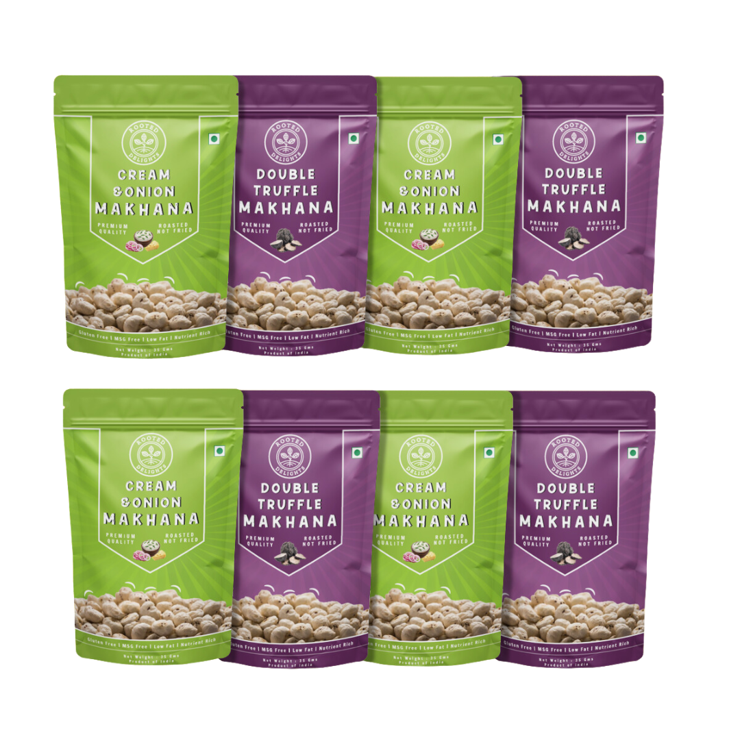 Cream and Onion & Double Truffle Makhana Pack of 8