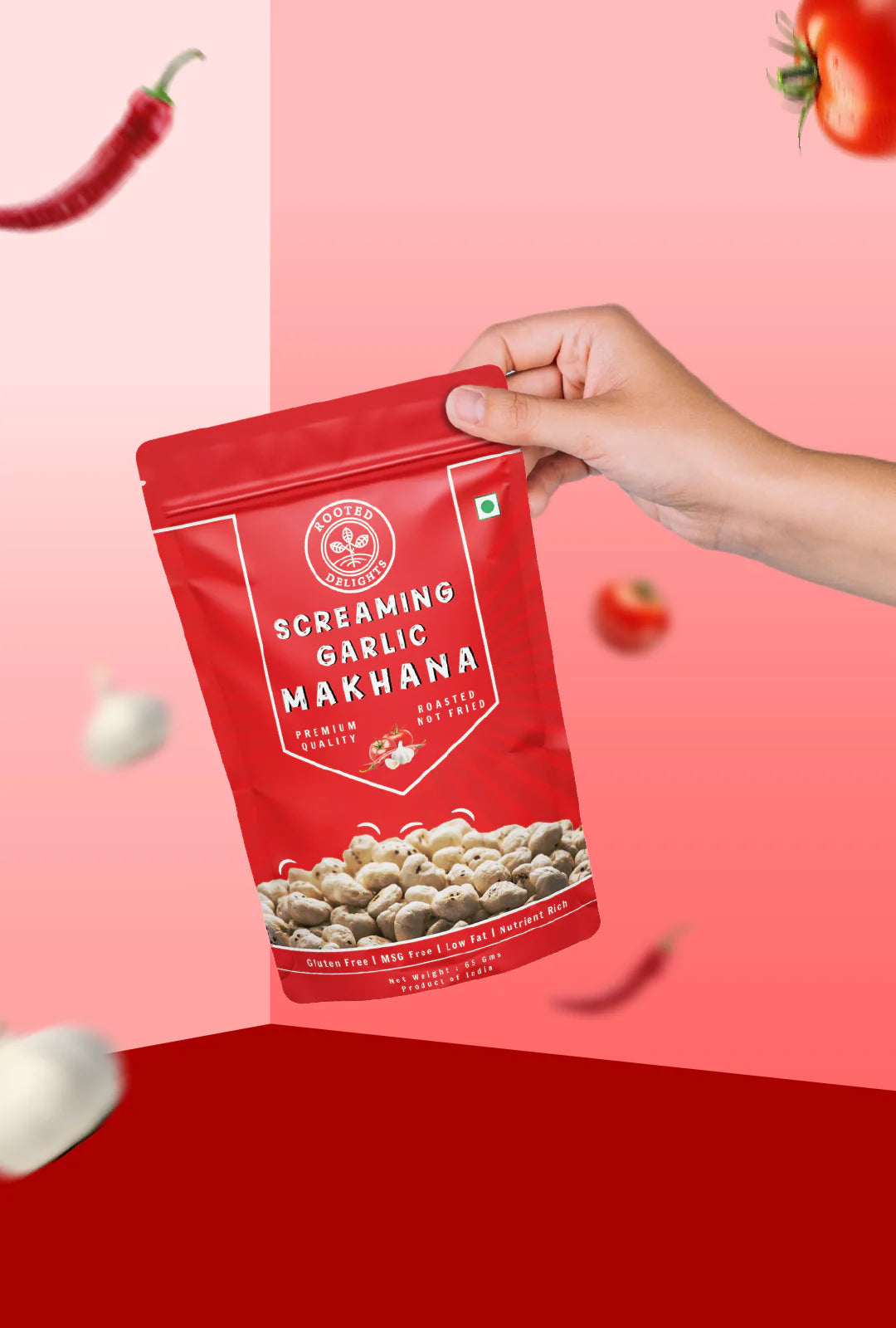 Rooted Delights Screaming Garlic Makhana - 35gm