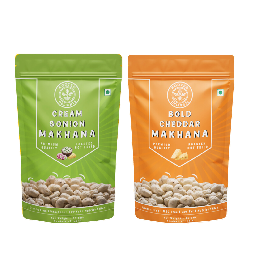 Cream and Onion & Bold Cheddar Makhana Pack of 2