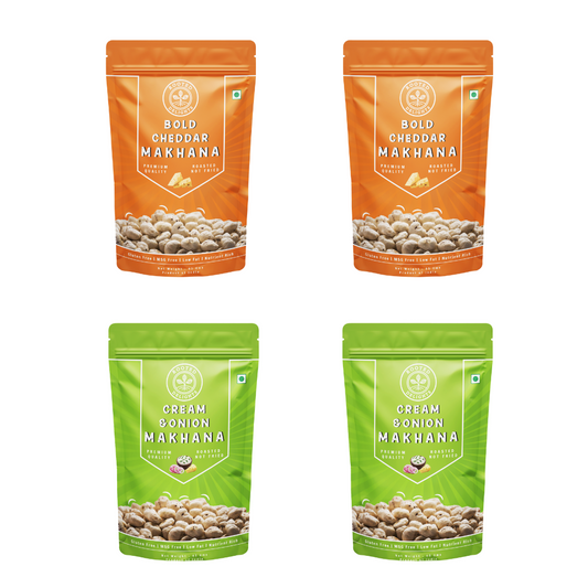 Cream and Onion & Bold Cheddar Makhana Pack of 4