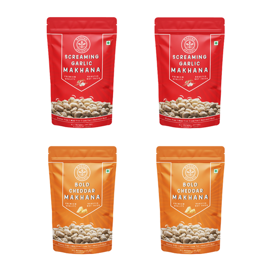 Screaming Garlic & Bold Cheddar Makhana Pack of 4