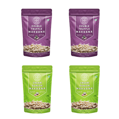 Cream and Onion & Double Truffle Makhana Pack of 4