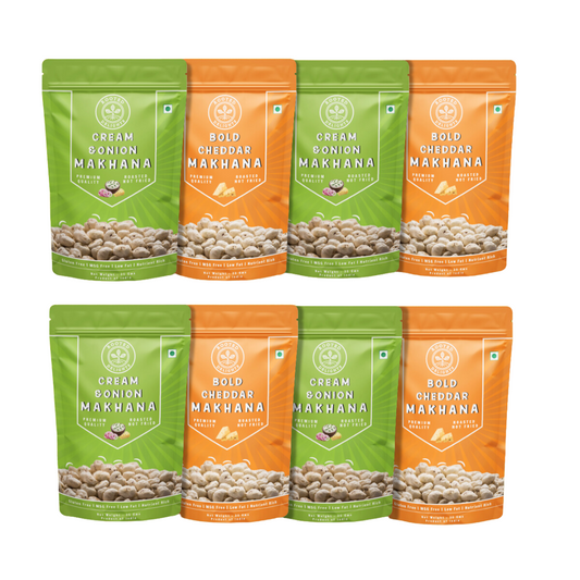 Cream and Onion & Bold Cheddar Makhana Pack of 8