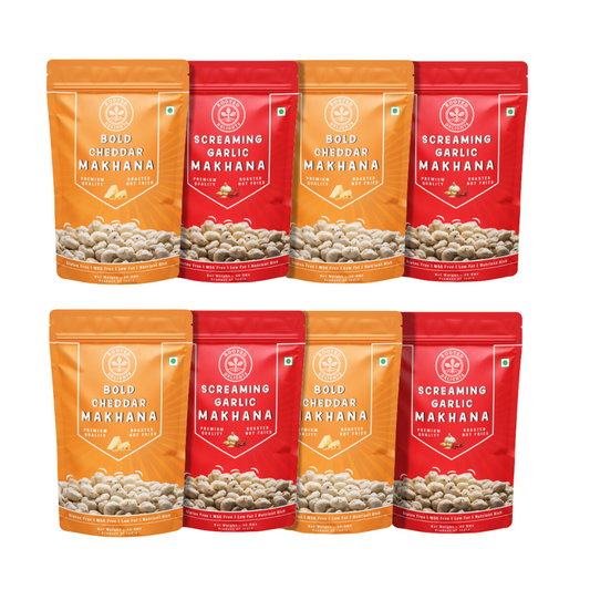 Screaming Garlic & Bold Cheddar Makhana Pack of 8